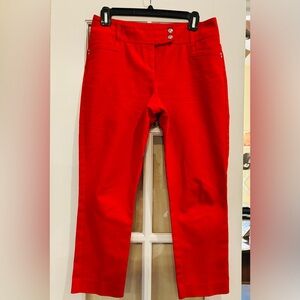 Style & Co. Red Cropped Straight-Leg Pants